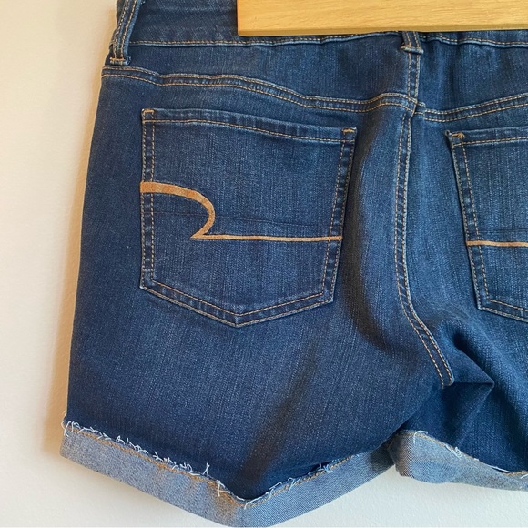 American Eagle. Jean shorts. Size 12. Medium wash. Mid rise. Super stretch. - Picture 6 of 12